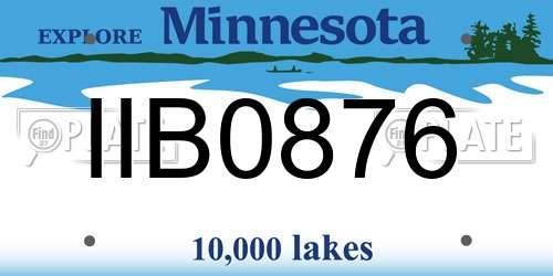 IIB0876 Minnesota License Plate