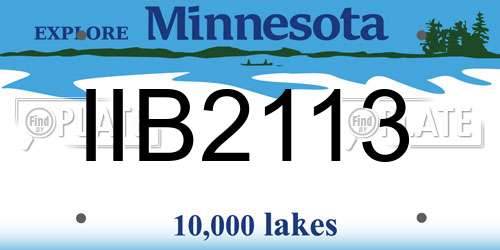 IIB2113 Minnesota License Plate