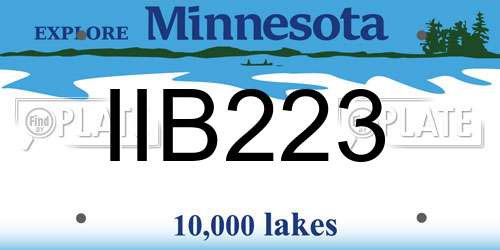 IIB223 Minnesota License Plate
