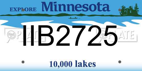 IIB2725 Minnesota License Plate