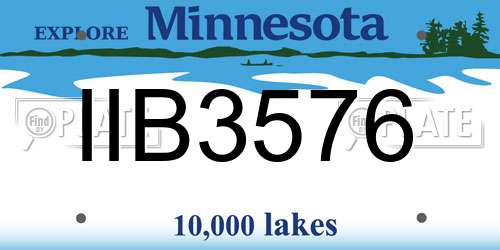 IIB3576 Minnesota License Plate