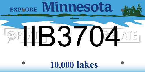 IIB3704 Minnesota License Plate