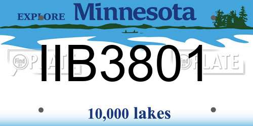 IIB3801 Minnesota License Plate