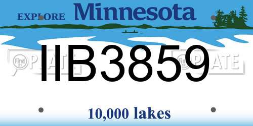 IIB3859 Minnesota License Plate