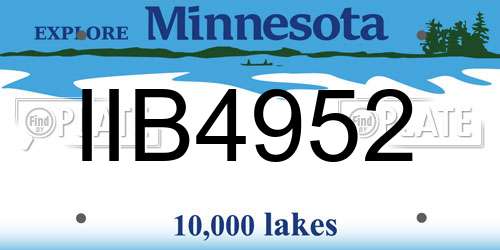 IIB4952 Minnesota License Plate