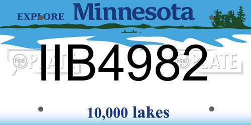 IIB4982 Minnesota License Plate