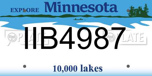 IIB4987 Minnesota License Plate