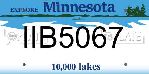 IIB5067 Minnesota License Plate
