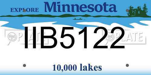 IIB5122 Minnesota License Plate