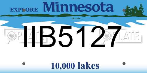 IIB5127 Minnesota License Plate