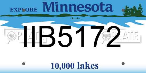 IIB5172 Minnesota License Plate