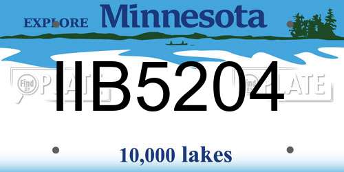 IIB5204 Minnesota License Plate