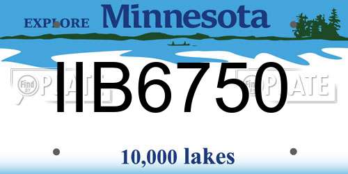 IIB6750 Minnesota License Plate