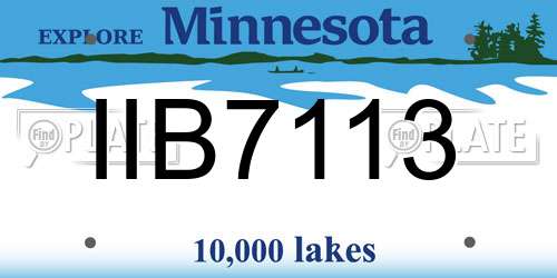IIB7113 Minnesota License Plate