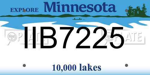 IIB7225 Minnesota License Plate