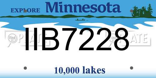 IIB7228 Minnesota License Plate