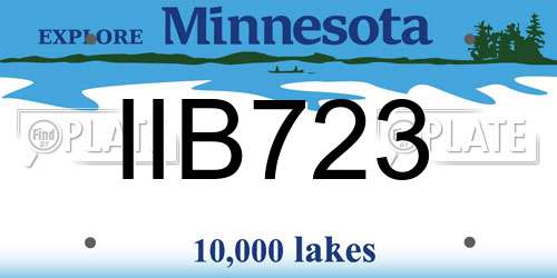 IIB723 Minnesota License Plate