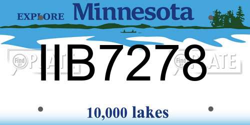 IIB7278 Minnesota License Plate