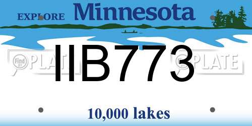 IIB773 Minnesota License Plate