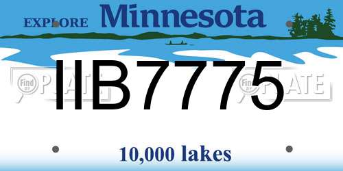 IIB7775 Minnesota License Plate
