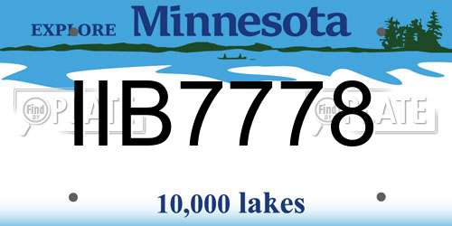 IIB7778 Minnesota License Plate