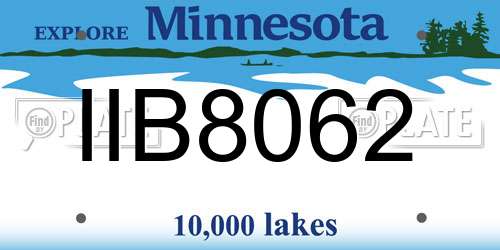 IIB8062 Minnesota License Plate