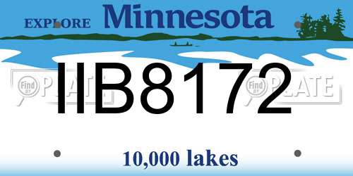 IIB8172 Minnesota License Plate