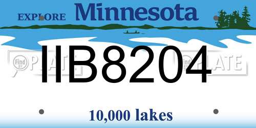 IIB8204 Minnesota License Plate