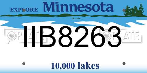 IIB8263 Minnesota License Plate