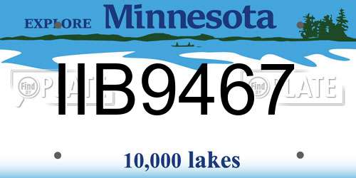 IIB9467 Minnesota License Plate