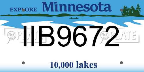 IIB9672 Minnesota License Plate
