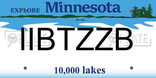 IIBTZZB Minnesota License Plate
