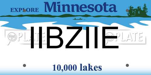 IIBZIIE Minnesota License Plate