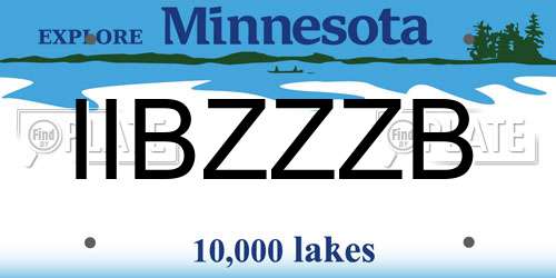 IIBZZZB Minnesota License Plate