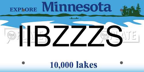 IIBZZZS Minnesota License Plate