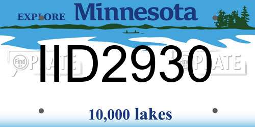 IID2930 Minnesota License Plate