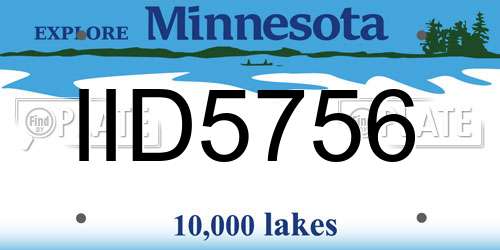 IID5756 Minnesota License Plate