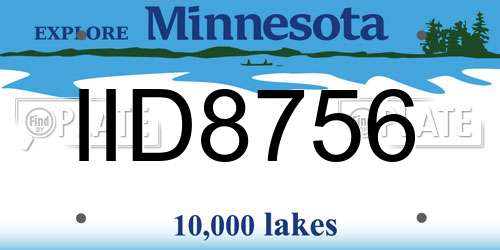 IID8756 Minnesota License Plate