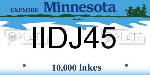 IIDJ45 Minnesota License Plate