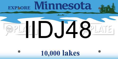 IIDJ48 Minnesota License Plate
