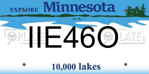 IIE46O Minnesota License Plate
