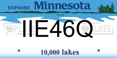 IIE46Q Minnesota License Plate