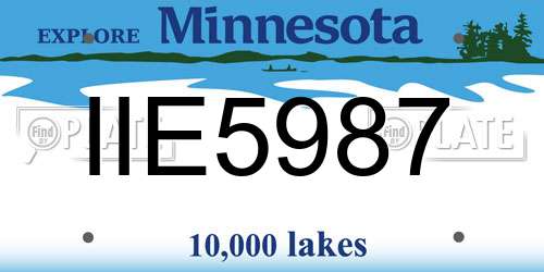 IIE5987 Minnesota License Plate