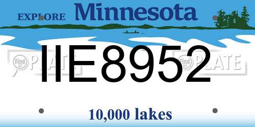 IIE8952 Minnesota License Plate