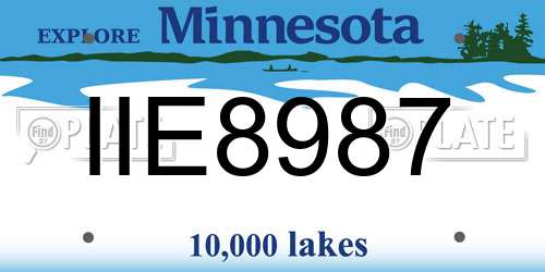 IIE8987 Minnesota License Plate