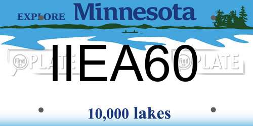 IIEA60 Minnesota License Plate