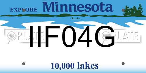 IIF04G Minnesota License Plate