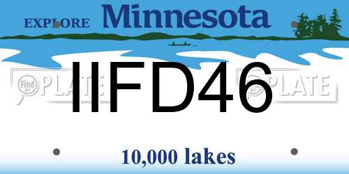 IIFD46 Minnesota License Plate