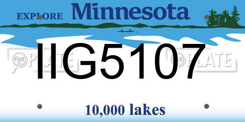 IIG5107 Minnesota License Plate