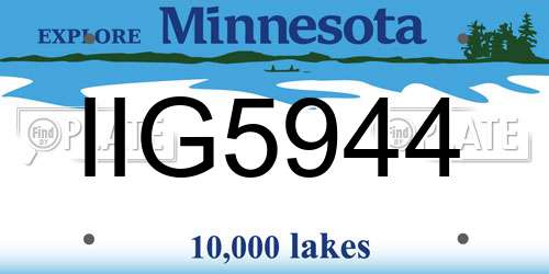 IIG5944 Minnesota License Plate